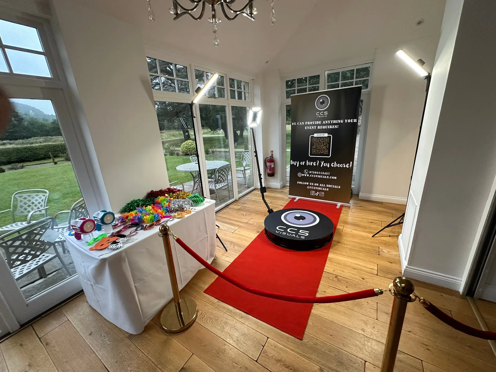 Red carpet set up for guests